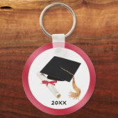 Black Mortar und Diploma Schlüsselanhänger (Vorderseite)