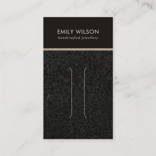 BLACK MOSAIC TEXTURE HAIR CLIP DISPLAY CARD VISITENKARTE (Vorderseite)