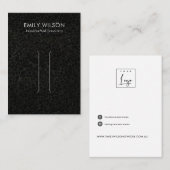 BLACK MOSAIC TEXTURE HAIR CLIP DISPLAY CARD VISITENKARTE (Vorne/Hinten)