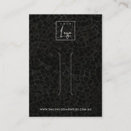 BLACK MOSAIC TEXTURE HAIR CLIP DISPLAY CARD VISITENKARTE