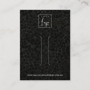 BLACK MOSAIC TEXTURE HAIR CLIP DISPLAY CARD VISITENKARTE