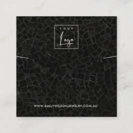 BLACK MOSAIC TEXTURE NECKLACE BRACELET DISPLAY QUADRATISCHE VISITENKARTE