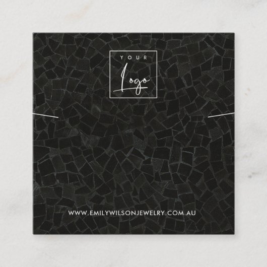 BLACK MOSAIC TEXTURE NECKLACE BRACELET DISPLAY QUADRATISCHE VISITENKARTE (Vorderseite)