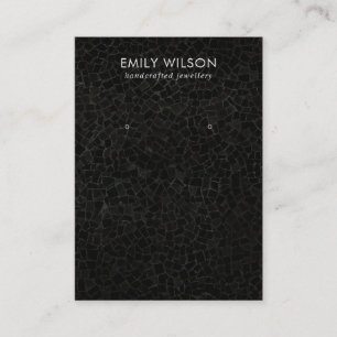 BLACK MOSAIC TEXTURE STUDIERT EARRING DISPLAY CARD VISITENKARTE