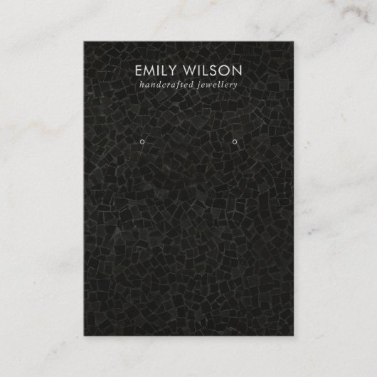 BLACK MOSAIC TEXTURE STUDIERT EARRING DISPLAY CARD VISITENKARTE (Vorderseite)