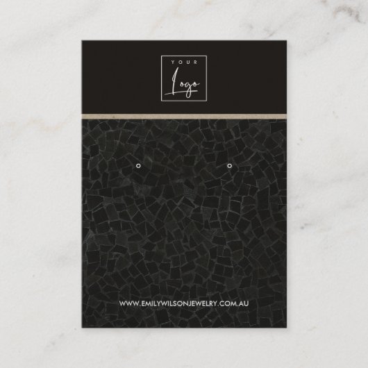 BLACK MOSAIC TEXTURE STUDIERT EARRING DISPLAY CARD VISITENKARTE (Vorderseite)
