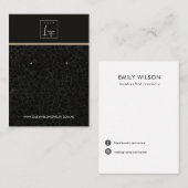 BLACK MOSAIC TEXTURE STUDIERT EARRING DISPLAY CARD VISITENKARTE (Vorne/Hinten)