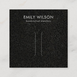 BLACK MOSAIC TILE TEXTURE HAIR CLIP DISPLAY CARD QUADRATISCHE VISITENKARTE