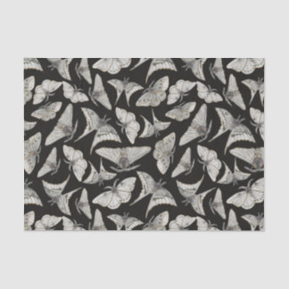 Black Moth Butterfly Pattern Halloween Seidenpapier