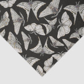 Black Moth Butterfly Pattern Halloween Seidenpapier (Ausschnitt)