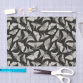Black Moth Butterfly Pattern Halloween Seidenpapier (Handwerk)