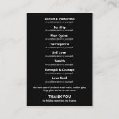 Black Moth Zauber Jar Kit Visitenkarte (Rückseite)