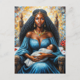 Black Mother With Baby Erzulie Art Postkarte