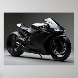 Black Motorcycle Poster