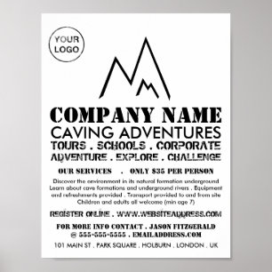 Black Mountain Logo, Höhlenwerbung Poster