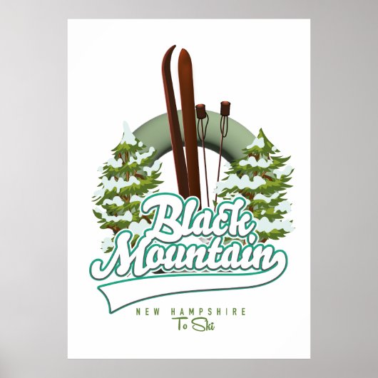 Black Mountain New Hampshire Ski Logo. Poster (Vorne)