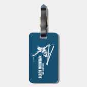 Black Mountain New Hampshire Skier Gepäckanhänger (Rückseite vertikal)