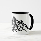 Black Mountain Peaks | Modern Minimalist Hiking Tasse (VorderseiteRechts)