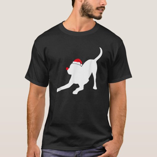 Black Mouth Cur Dog Santa Hat Christmas Men Women T-Shirt (Vorderseite)