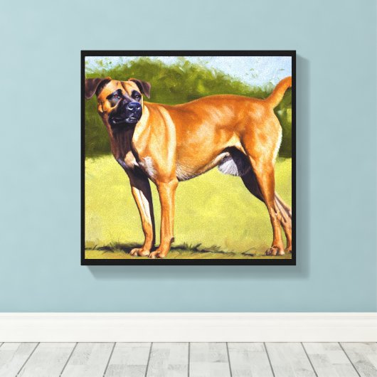 Black Mouth Cur Hund Leinwanddruck (Insitu (Holzboden))