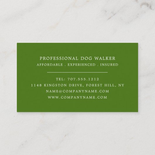 Black Mouth Cur, Hundewalker Service Visitenkarte (Rückseite)