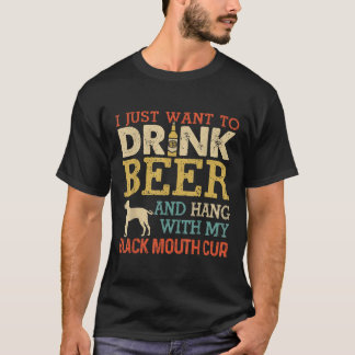 Black Mouth Cur Vater Drink Bier Hang mit Hund Fun T-Shirt