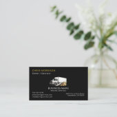 Black Moving Truck Services QR-Code Visitenkarte (Stehend Vorderseite)