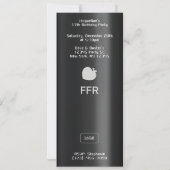 Black MP3 Music Player Birthday Einladung (Rückseite)