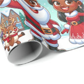 Black Mr. & Mrs. Claus Packpapier (Rolleneckpunkt)