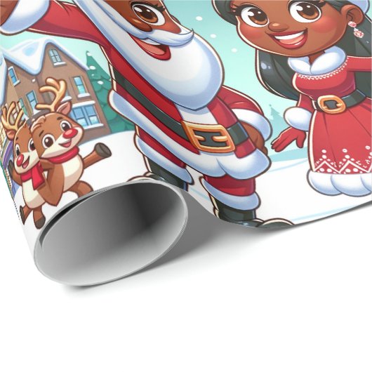 Black Mr. & Mrs. Claus Packpapier (Rolleneckpunkt)