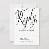 Black Mr. & Mrs. Elegant Script Wedding RSVP (Vorderseite)