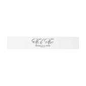 Black Mr. und Mrs. Rustic Calligraphy Wedding Einladungsbanderole (Flach)