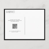 Black Mr. und Mrs. Rustic Script QR Code Wedding Einladungspostkarte (Rückseite)