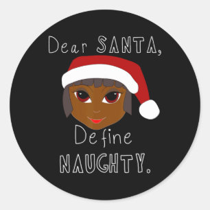 Black Mrs claus santa definieren unanständige schw Runder Aufkleber
