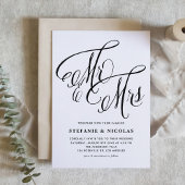 Black Mrs. und Mrs. Rustic Script Wedding Einladung
