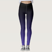 Black Mulberry Blue Lila Ombre Gradient Leggings (Vorderseite)