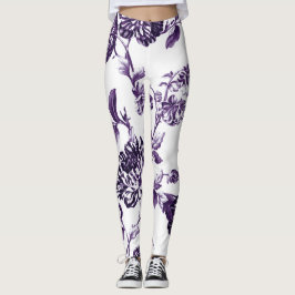 Black Mulberry Vintag Floral Toile Nr. 2 Leggings