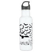 Black Music Bats Design Edelstahlflasche (Vorderseite)