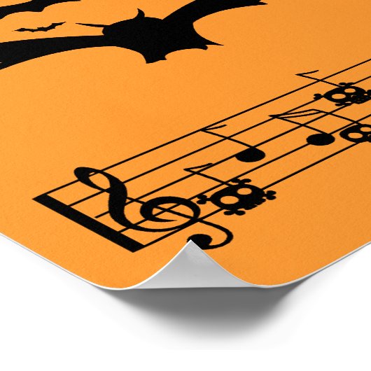 Black Music Bats Design Poster (Ecke)