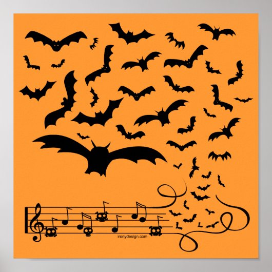 Black Music Bats Design Poster (Vorne)
