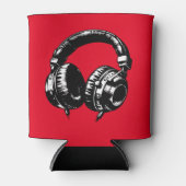 Black Music Headphones DJ Dosenkühler (Vorderseite)