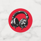 Black Music Headphones DJ Geburtstagsparty Konfetti (Klein Vorderseite)