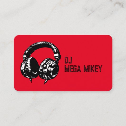 Black Music Headphones DJ Geburtstagsparty Visitenkarte (Vorderseite)