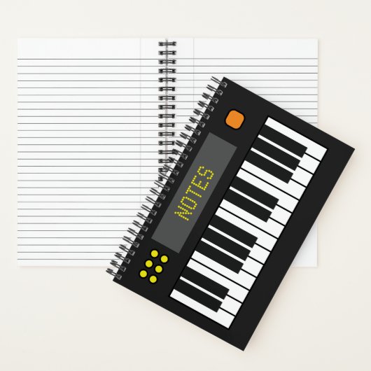 Black Music Keyboard Journal Spiral Notebook Notizblock (Innen)