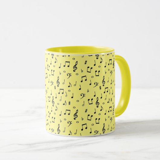 Black Musical Coffee Tasse (VorderseiteRechts)