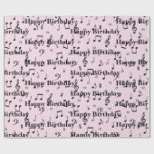 Black Musical Happy Birthday Geschenkpapier (Flach)