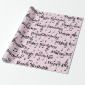 Black Musical Happy Birthday Geschenkpapier (Ungerollt)