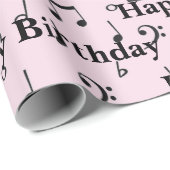 Black Musical Happy Birthday Geschenkpapier (Rolleneckpunkt)