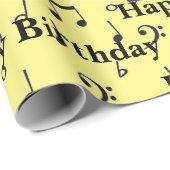 Black Musical Happy Birthday Geschenkpapier (Rolleneckpunkt)