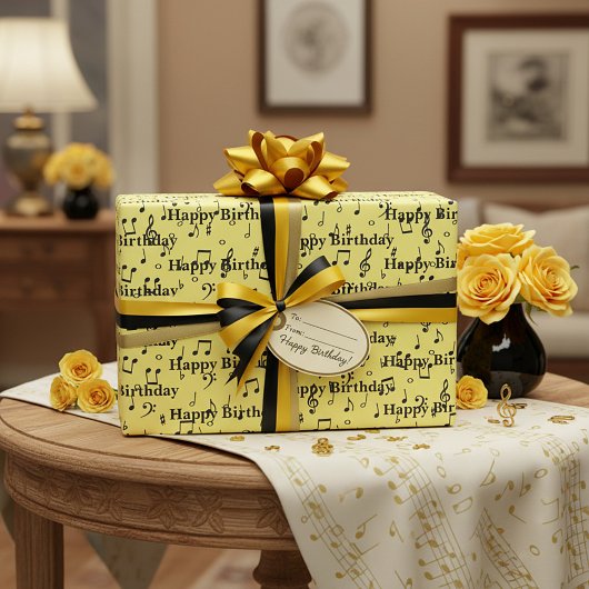 Black Musical Happy Birthday Geschenkpapier